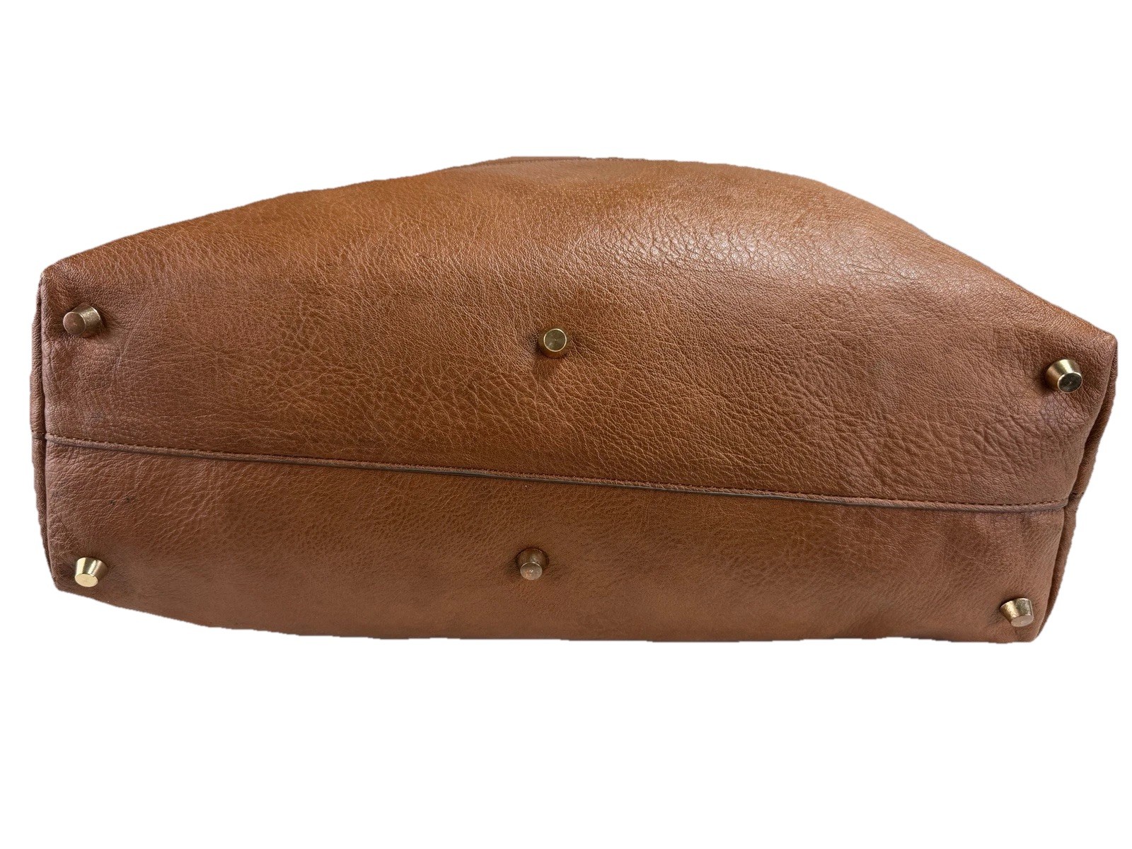 Overbrooke Cognac Brown Oversized Tote Shoulder Bag Soft Pebbled Leather Look