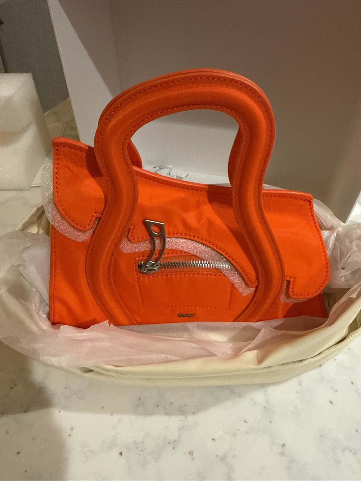 MSCHF Global Supply Chain Safety Orange Nylon Telephone Handbag NIB Sold Out 078