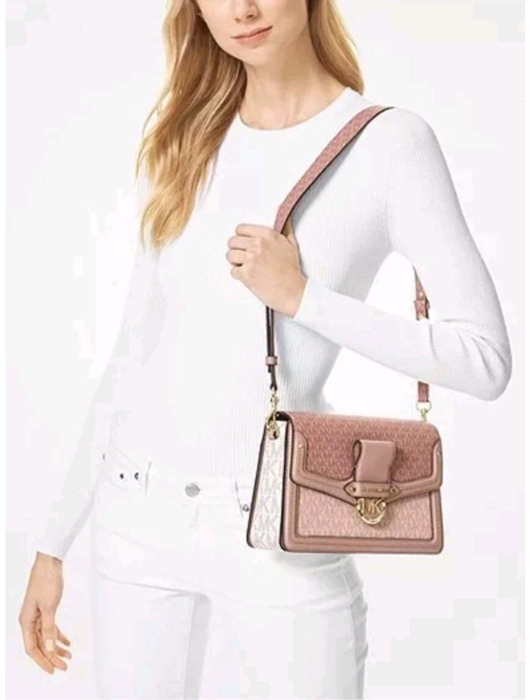 Michael Kors* Signature Logo Shoulder/Crossbody Bag w/gold hardware. Authentic*