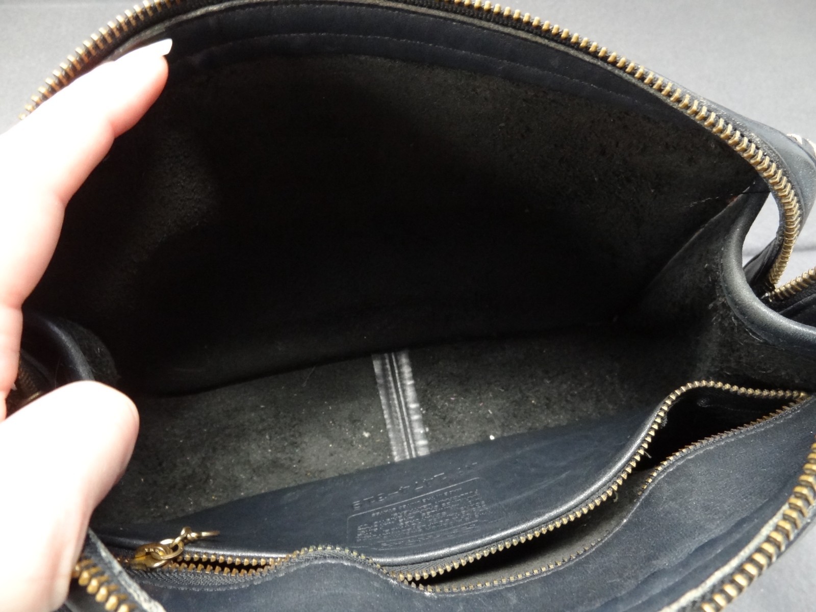 Coach Carson 11×7 VTG Shoulder Bag Handbag Purse Stone Dark Grey 90s 9939 Strap