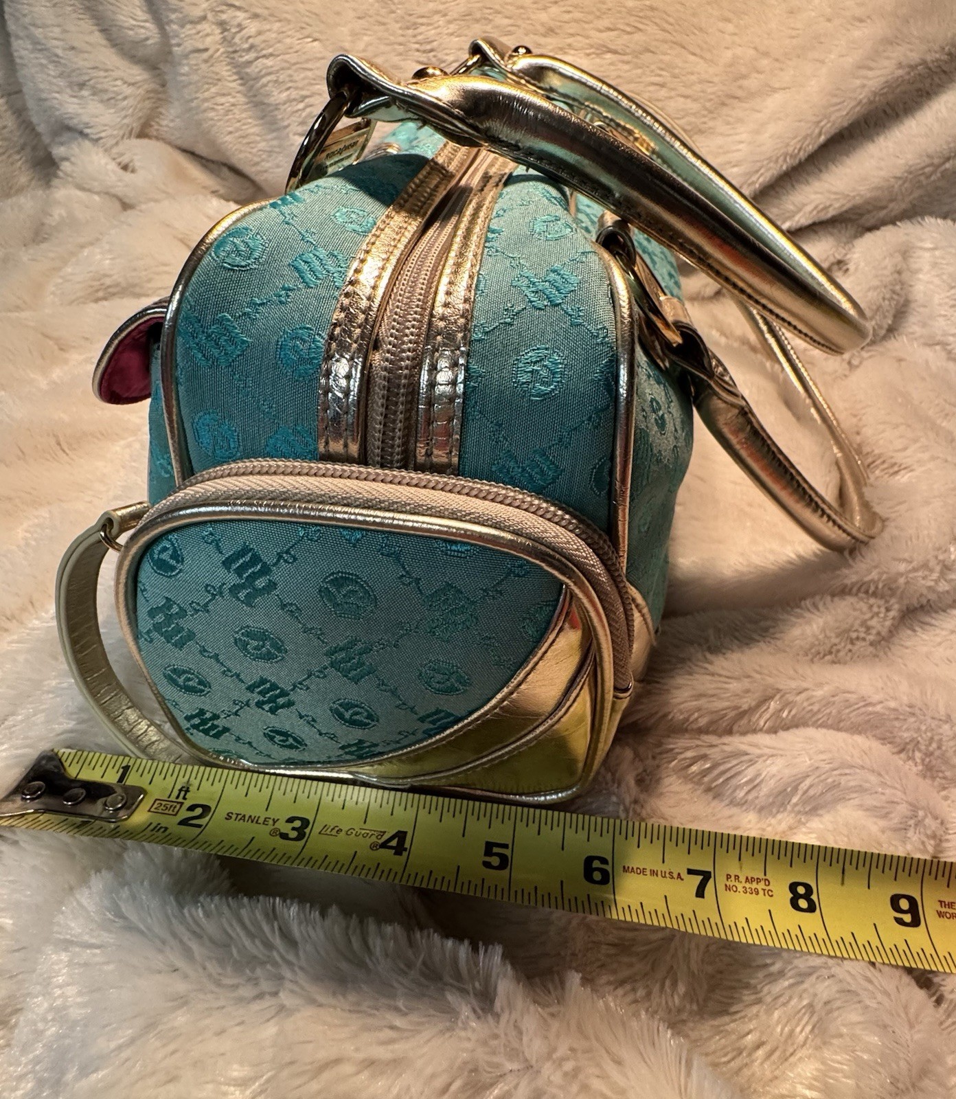 Vintage Y2K Rocawear Aqua Silver Hip Hop Streep Glam Purse Bag Handle Sparkle RW