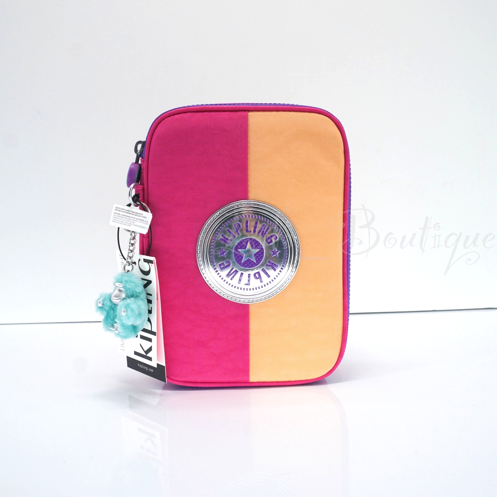 Kipling 100 Pens Case Pencil Accessory Polyamide KI0672 Chromapop Pink Orange 59