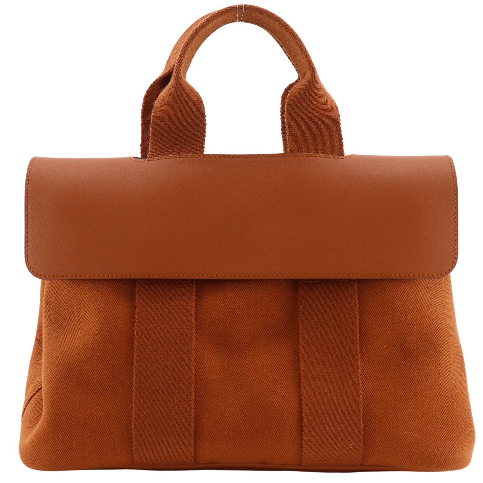 HERMES Valparaiso PM Handbag Orange Towal chevron/leather Women