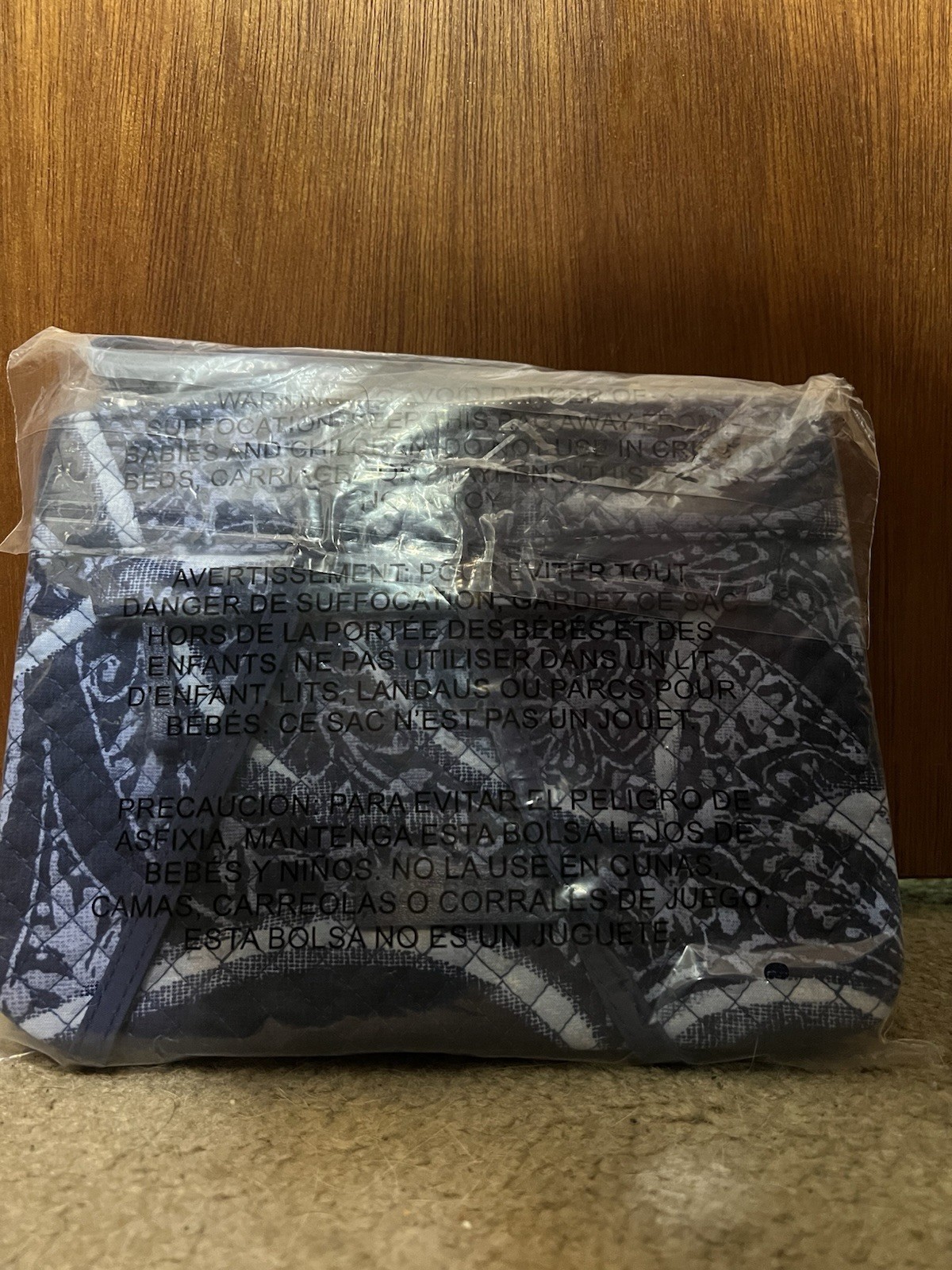 Vera Bradley Blue Fabric Makeup Bag Zip Pouch 11.5×7.5×3.5 22548-P05