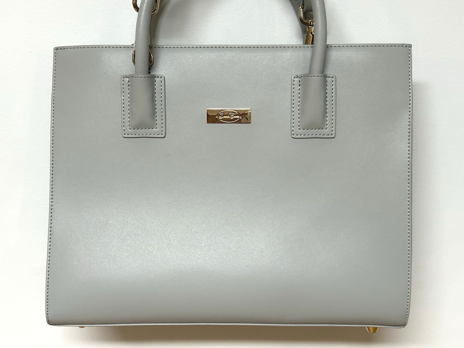 Onna Ehrlich Heidi Leather Briefcase Tote Bag Gray Sleek Quiet Luxury Minimalist