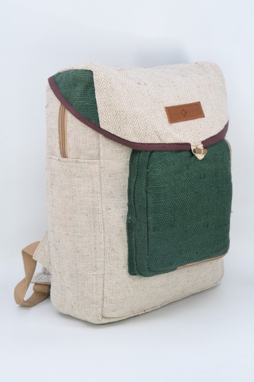 Natural Handmade Large Multi Pocket Hemp Nepal Backpack Handmade-Unique Bagpack