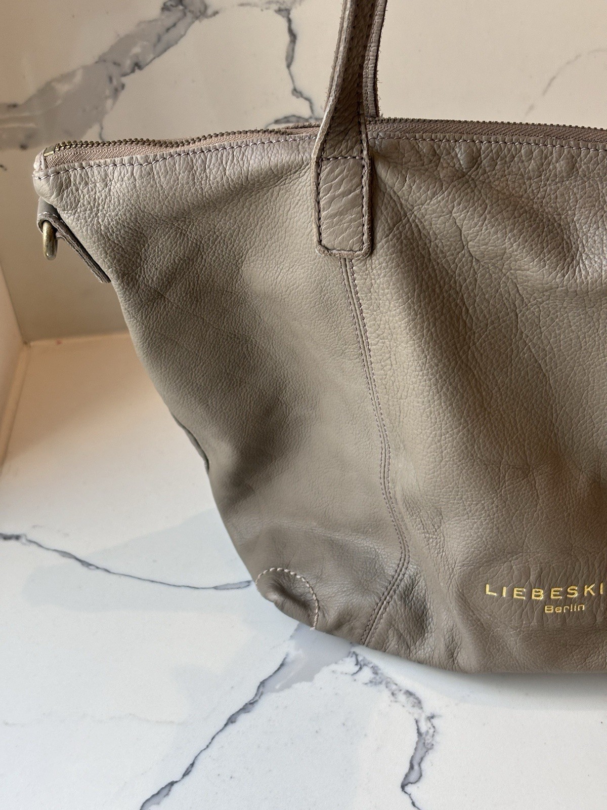 Vintage Liebeskind Berlin Purse, Gray Leather Clean Interior, Euro Fashion Gifts