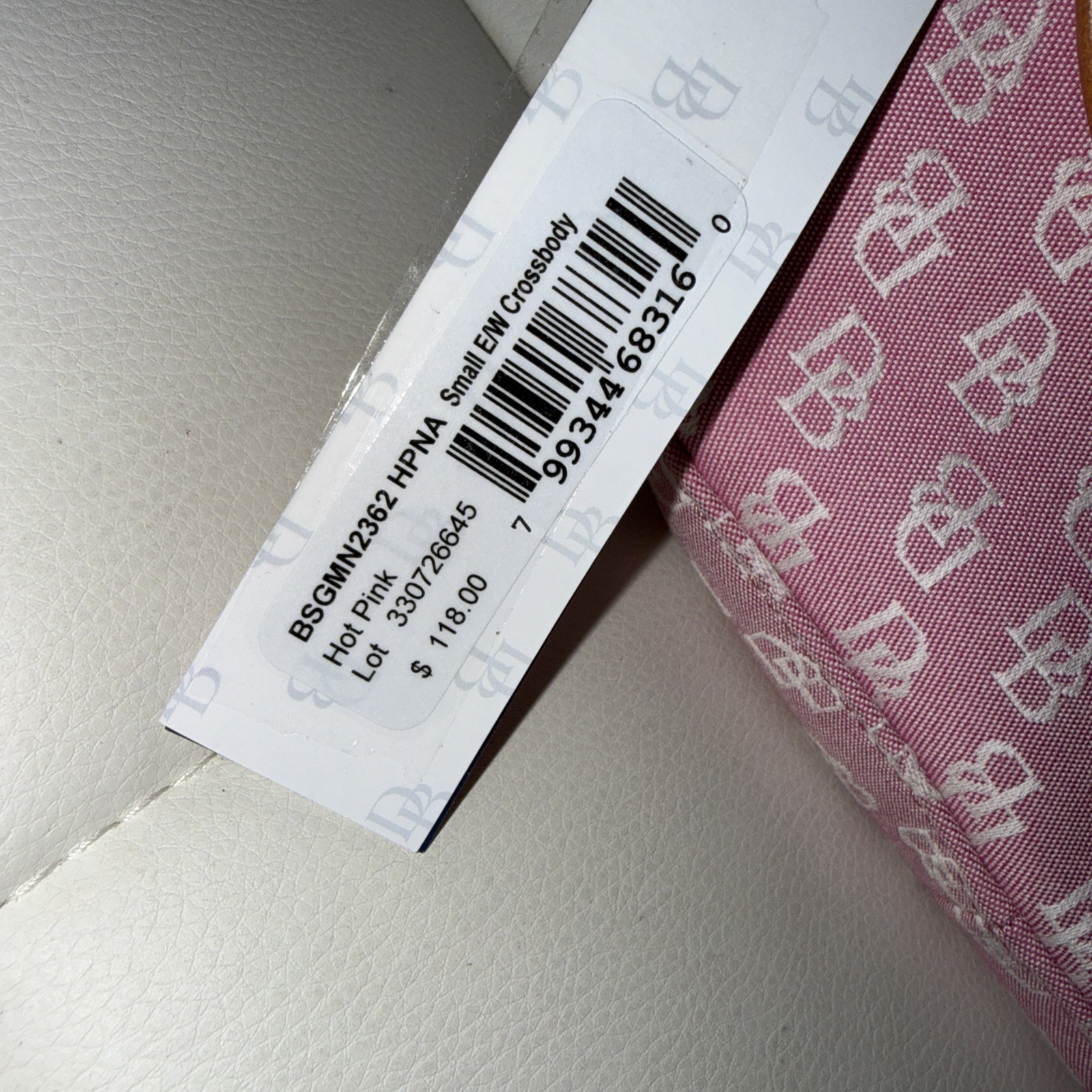 Dooney Bourke Hot Pink Handbag Charlie Canvas Crossbody Signature Logo Fabric