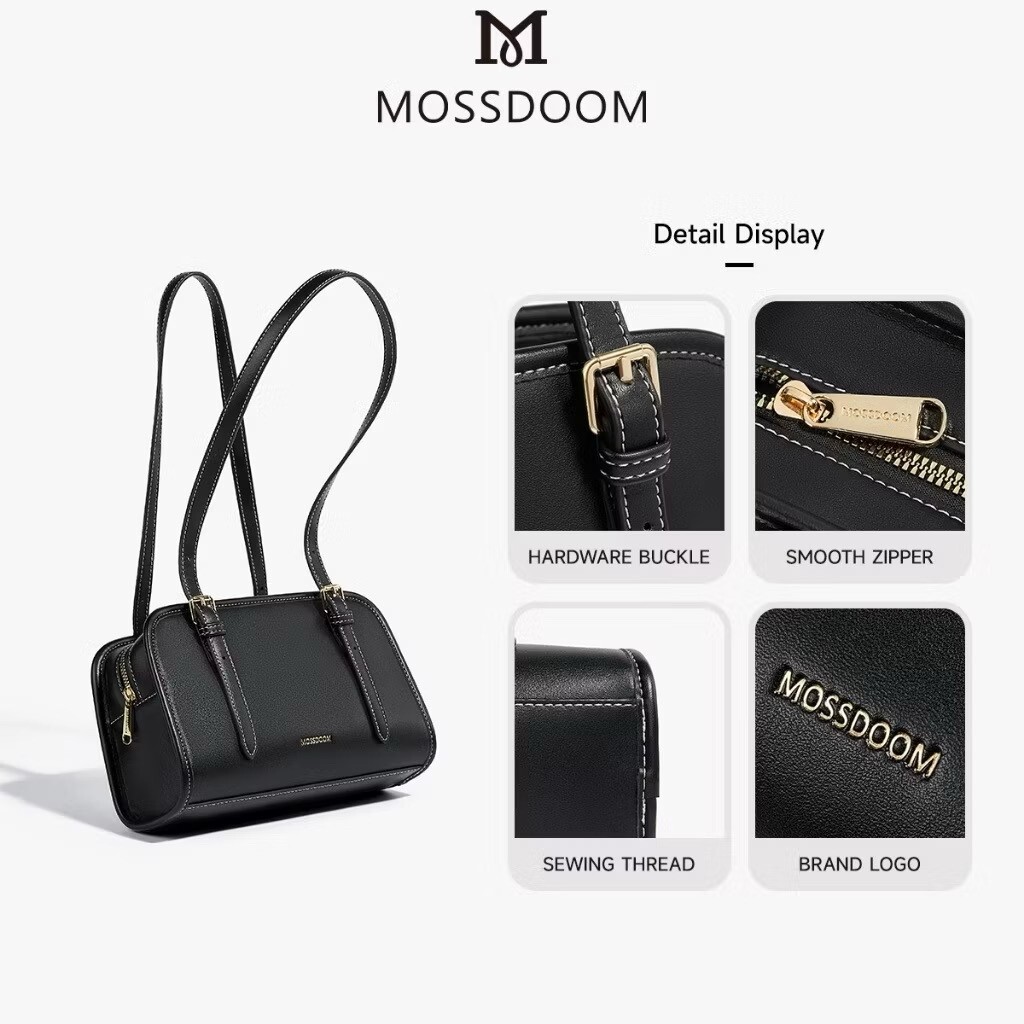 MOSSDOOM Shoulder Bag Simple Bag Women Compact Stylish High Capacity Black