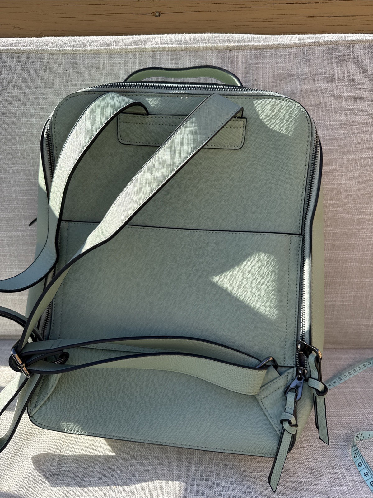 CALPAK Mint Green Kaya Backpack laptop, pink Silver Hardware Travel Sleeve