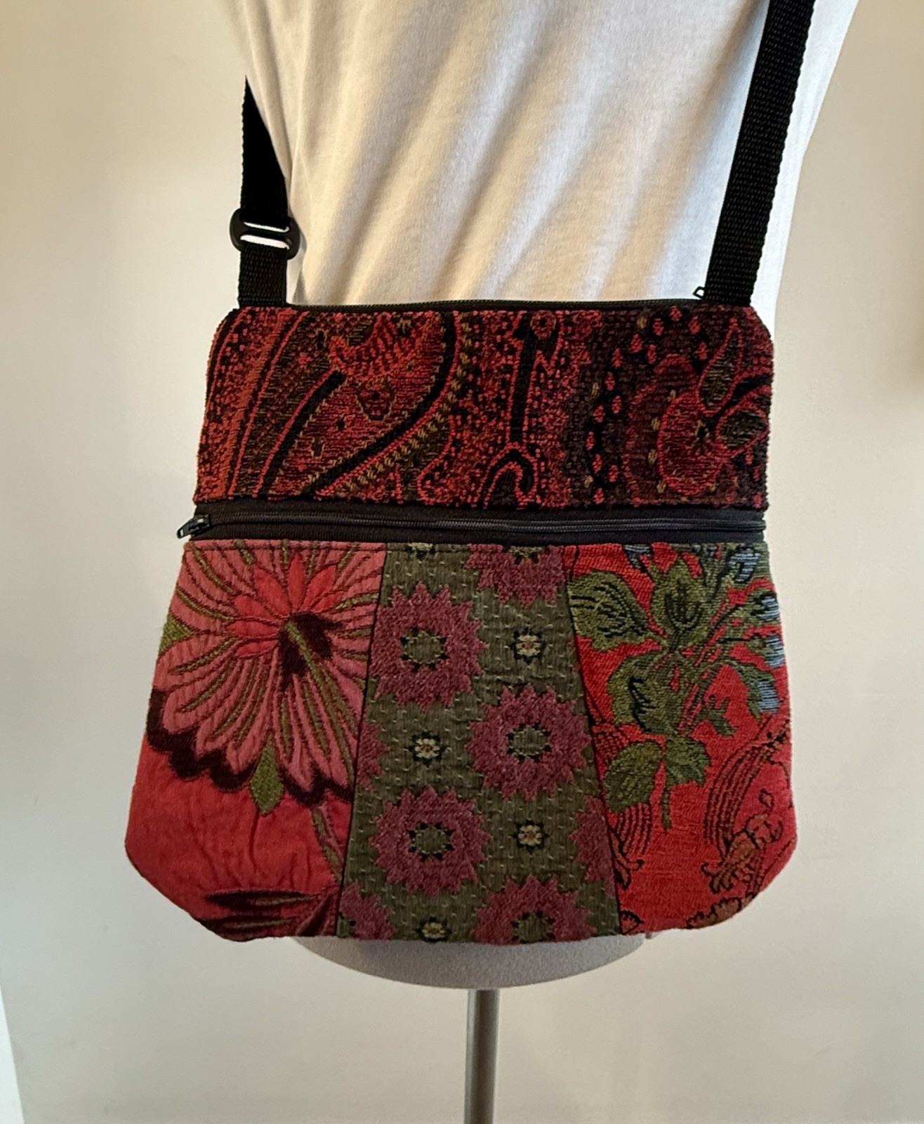 Mary Lynn O’Shea Patchwork Tapestry Alyssa Bag Handmade in Vermont