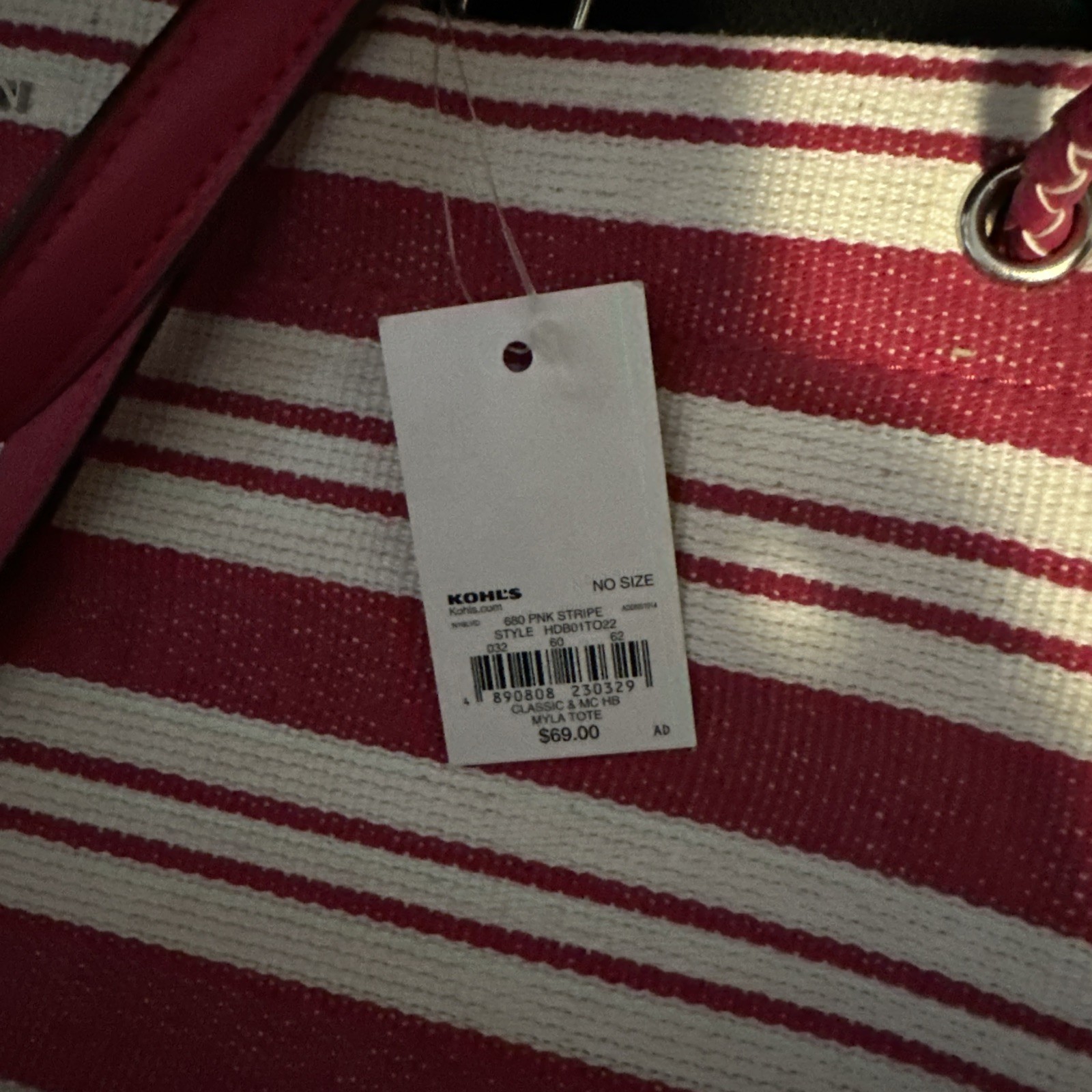 Dana buchman Pink And White Tote