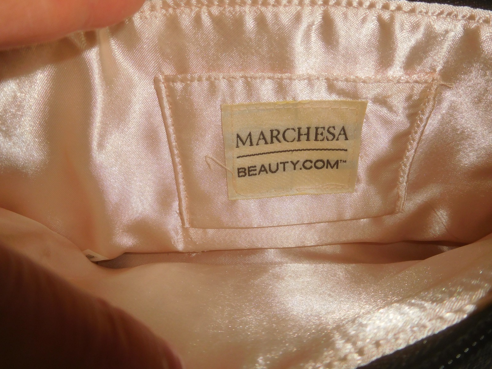 Marchesa Black Ruffle Satin Bow Evening Bag Makeup Bag Clutch