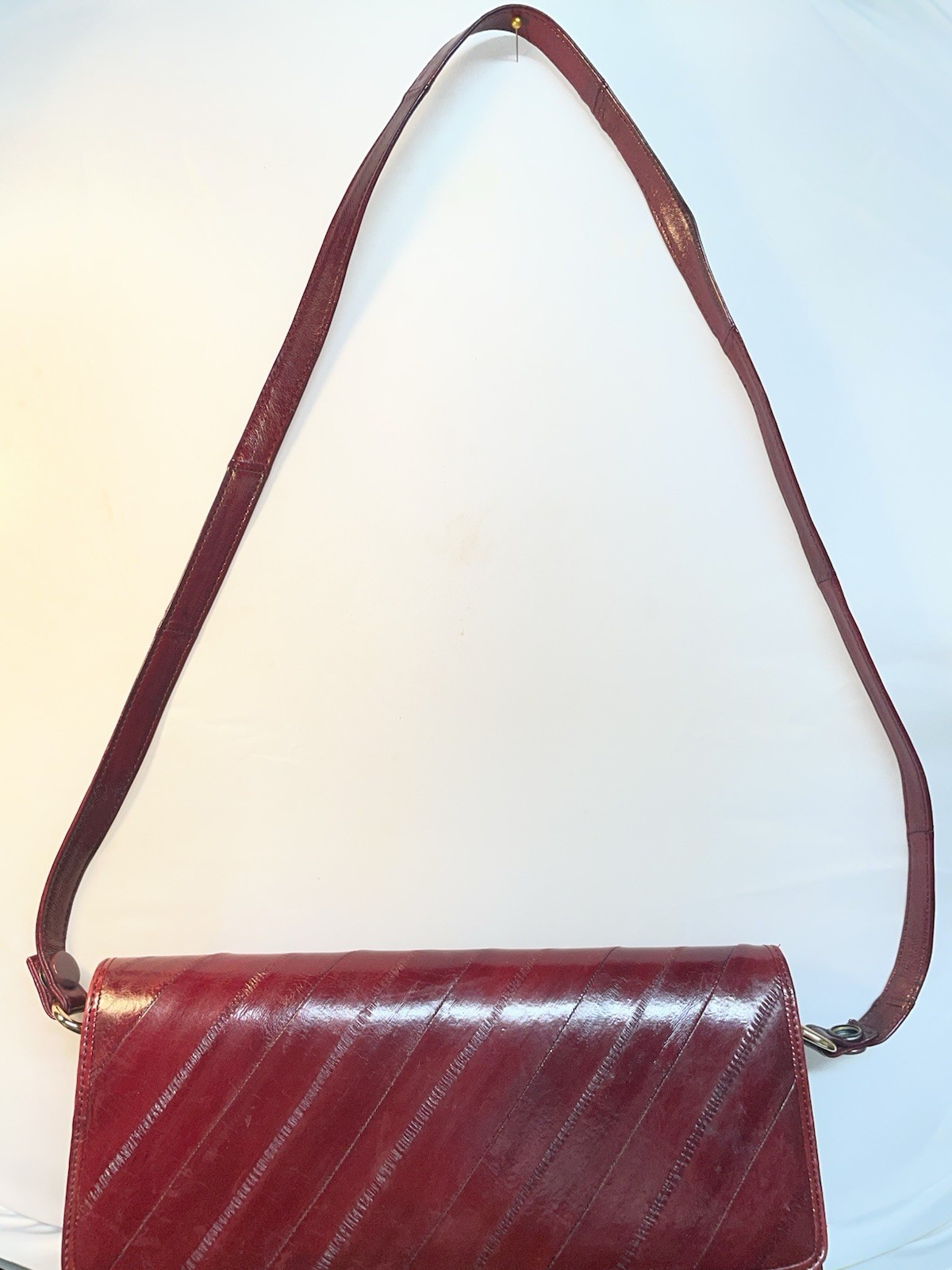 Vintage Genuine RedEel Skin Small Purse Clutch Shoulder Bag Made in Korea