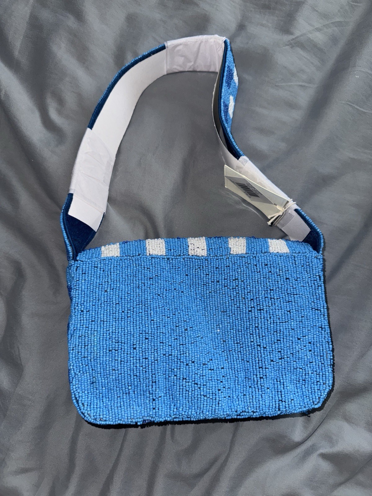 Beaded Lobster & Lemon Gingham Shoulder Bag Handmade in India New with Tags