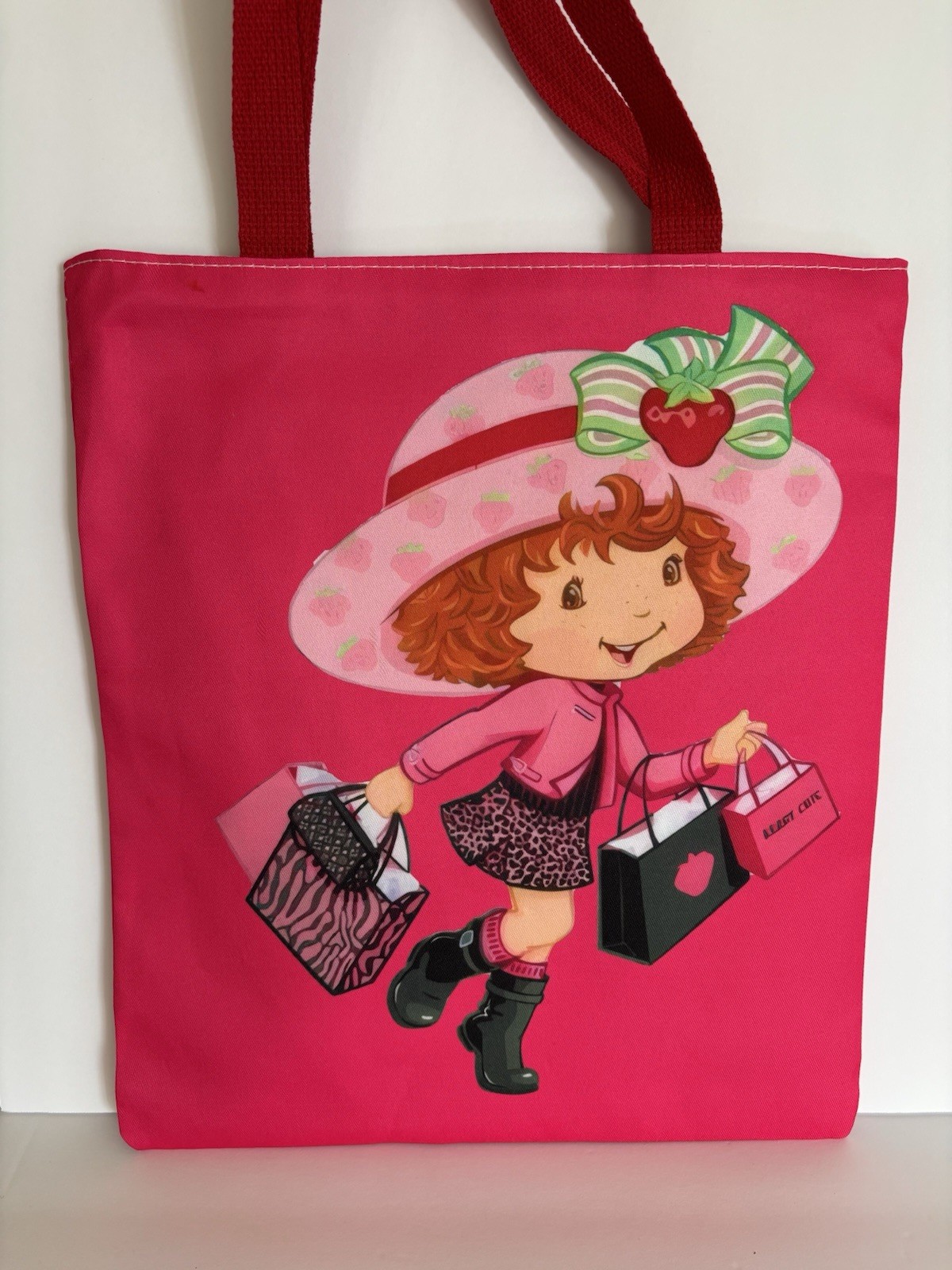 Strawberry Shortcake Berry Cute Zipper Tote Bag 15.5” X 13” NEW
