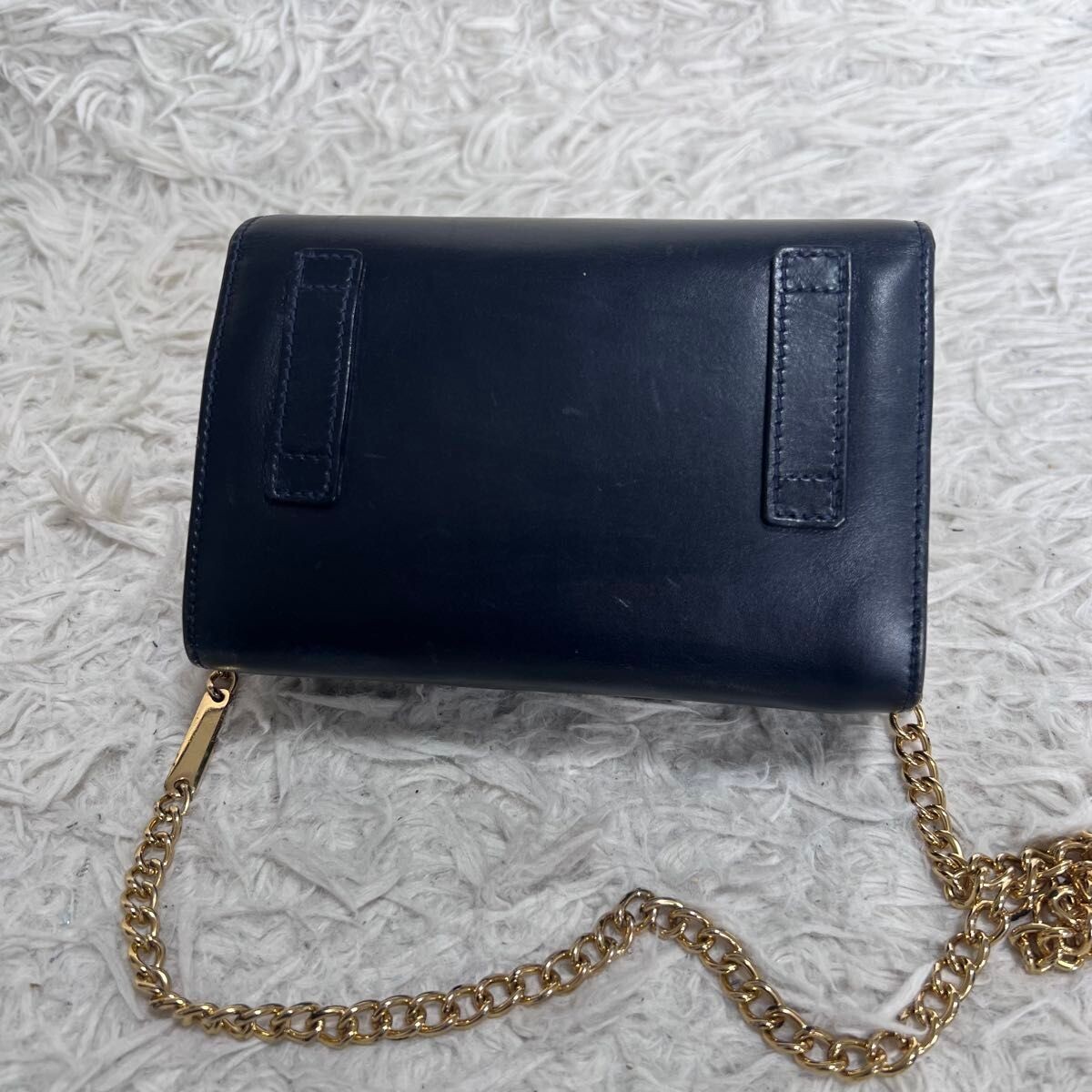 Salvatore Ferragamo Gancini Mini Shoulder Bag Black Leather Gold Italy 115cm