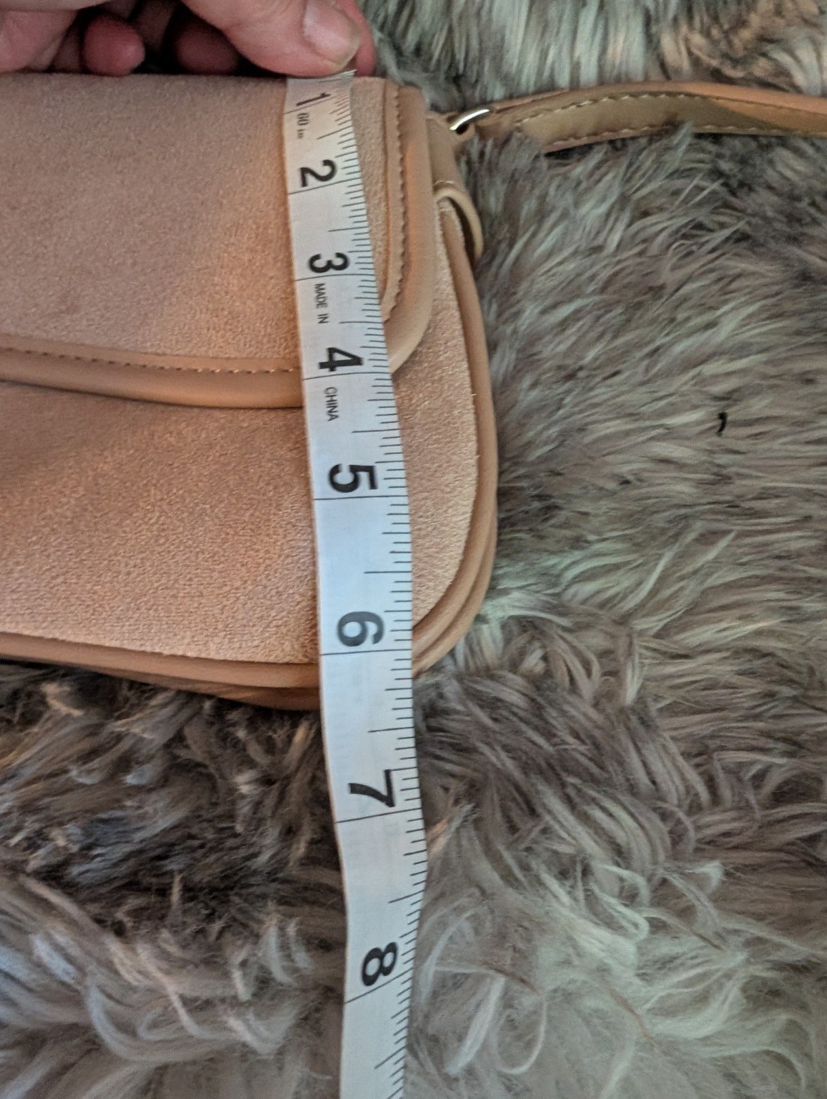 Steve Madden Beige Rectangle Shoulder Bag Logo Accent, Adj/Det Strap, Silver