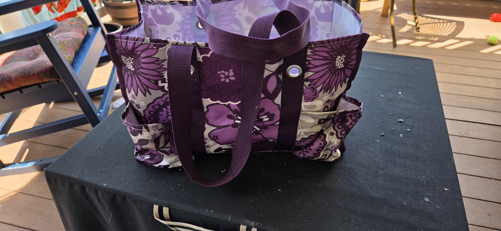 Thirty One Organizing Utility tote 31 Bag Plum Awesome Blossom