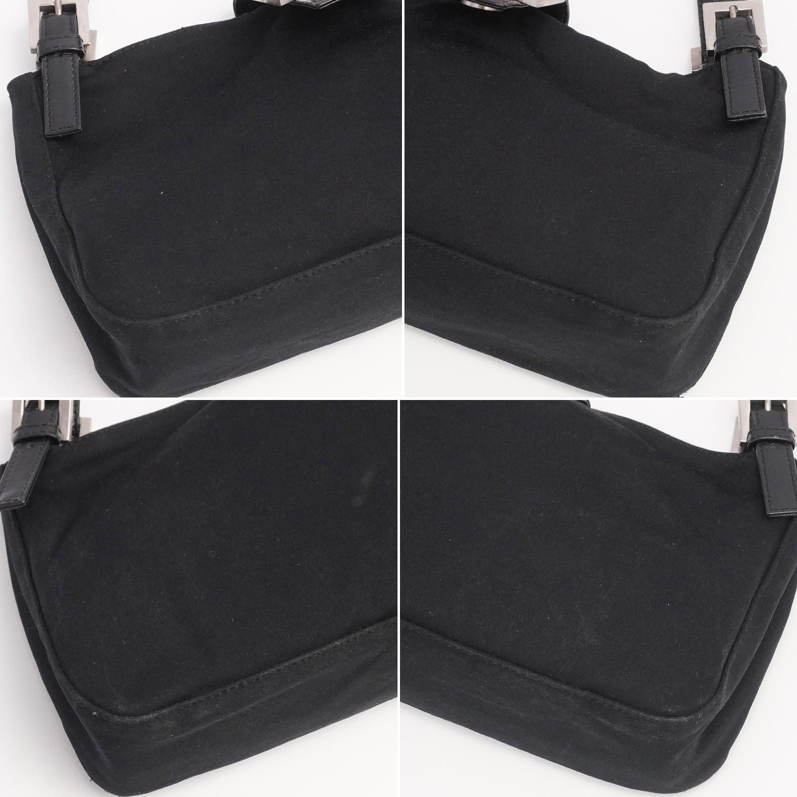 FENDI Mamma Baguette 2321 Shoulder Bag Jersey Black 26583 009 Auth #55896A