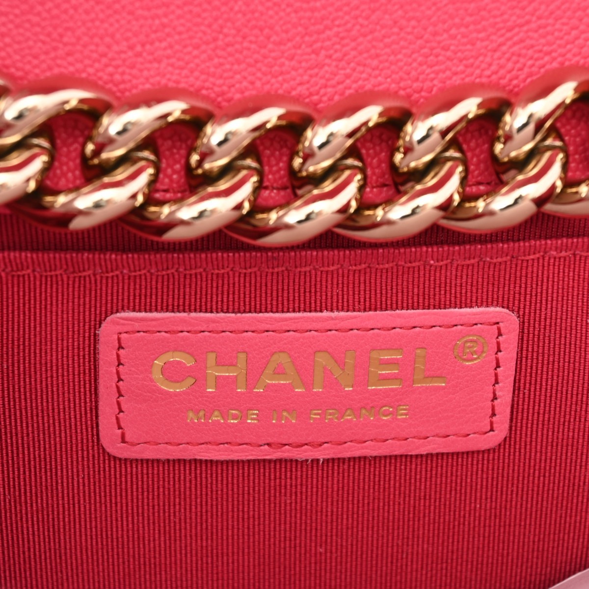 Chanel cm A67085 Shoulder Bag Grained Leather Pink #WB830