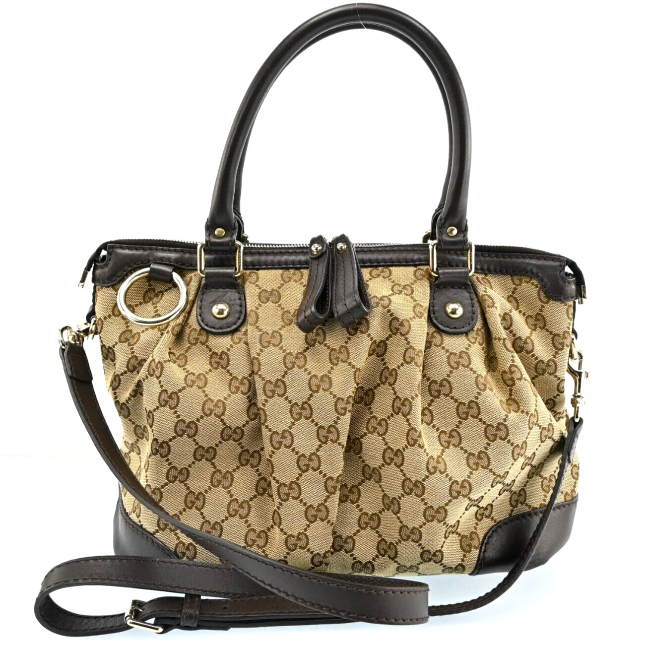 AUTH GUCCI Sukey 2Way Shoulder Tote Bag GG Canvas Leather 247902 P3776AC612