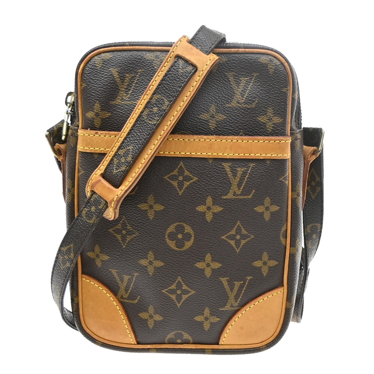 LOUIS VUITTON Danube Shoulder Bag Monogram Leather Brown France M45266 87KD129