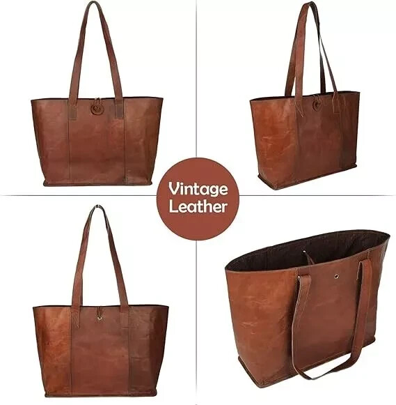 Leather Handmade Everyday Bag with Sturdy Handles Tote Shoulder Bag for Women