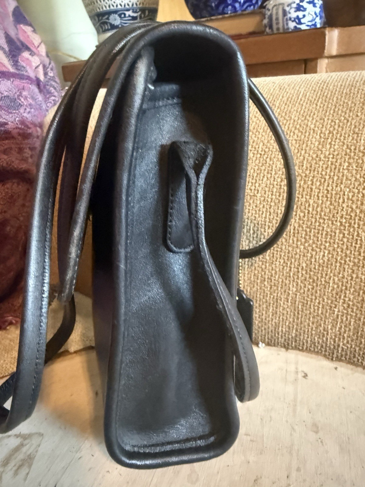 VTG Y2K COACH PURSE 9893 BLK SCOOTER Leather Turlock MESSENGER Crossbodybag