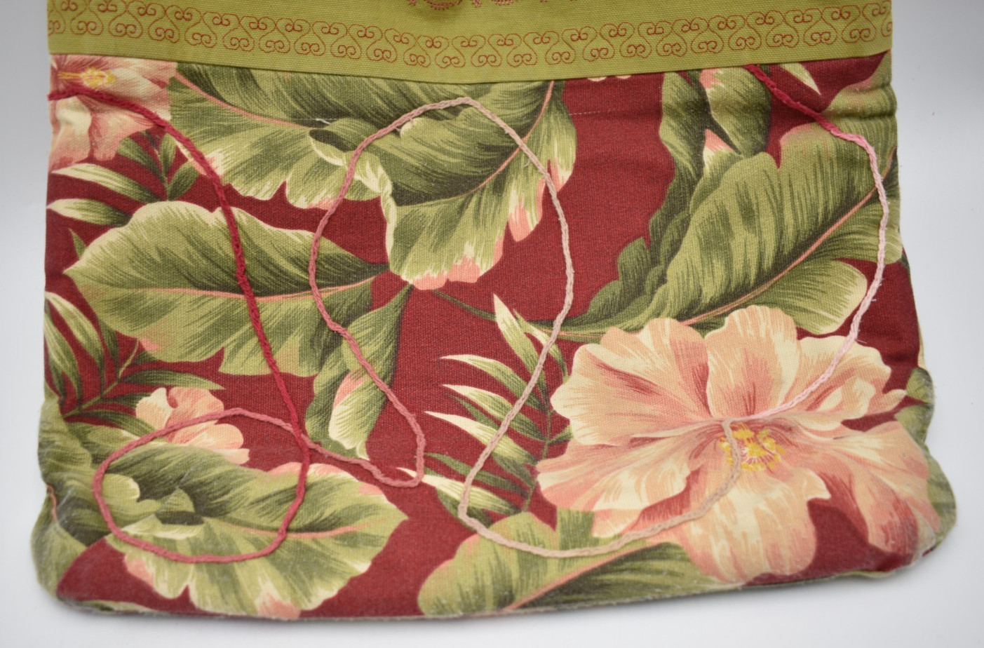 Artisan Made Boho Sling Bag Floral Embroider Hippie Shoulder Bag Tote Hibiscus