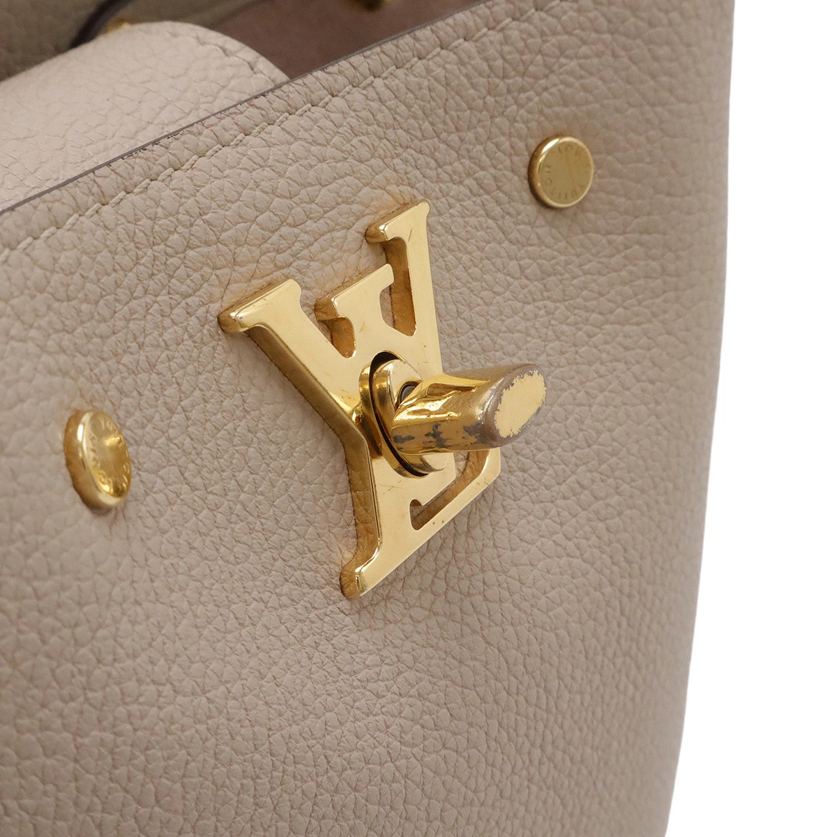 Louis Vuitton Nano Lock Me Bucket M69205 Shoulder Bag Solid Leather #BLB3111