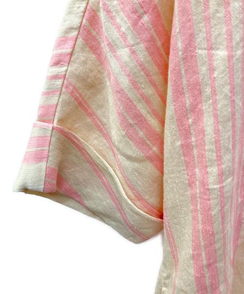 ebure Color Striped Linen Shirt Dress EBURE pink