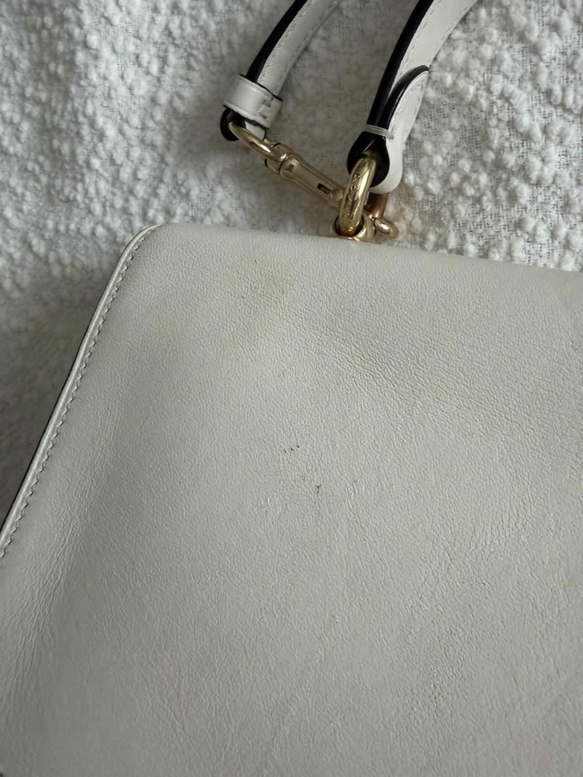 Coach Signature Logo Small Top Handle Tilly Satchel Turn Lock Crossbody Brown