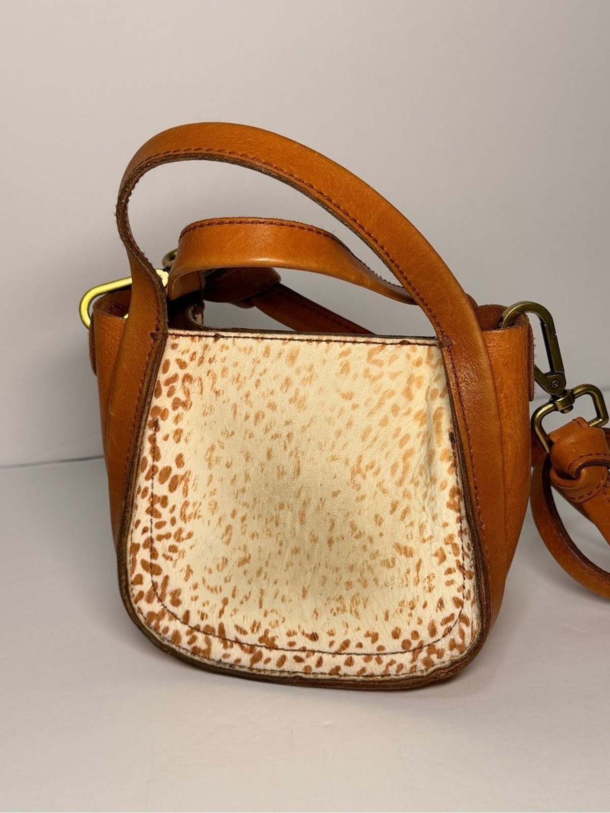 Madewell Micro Sydney Cheetah Print Leather Crossbody Bag