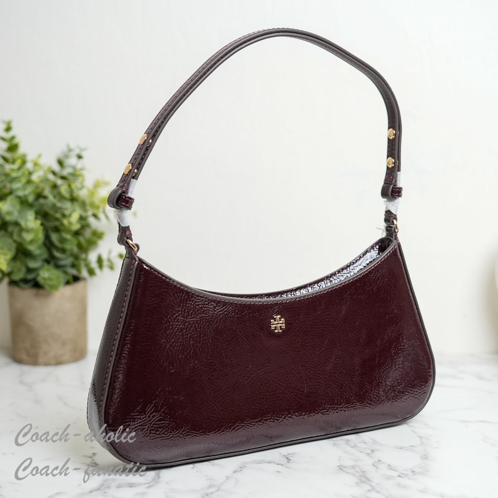 Tory Burch Emerson Crinkle Leather Shoulder Bag 170230 In Agnello NWT