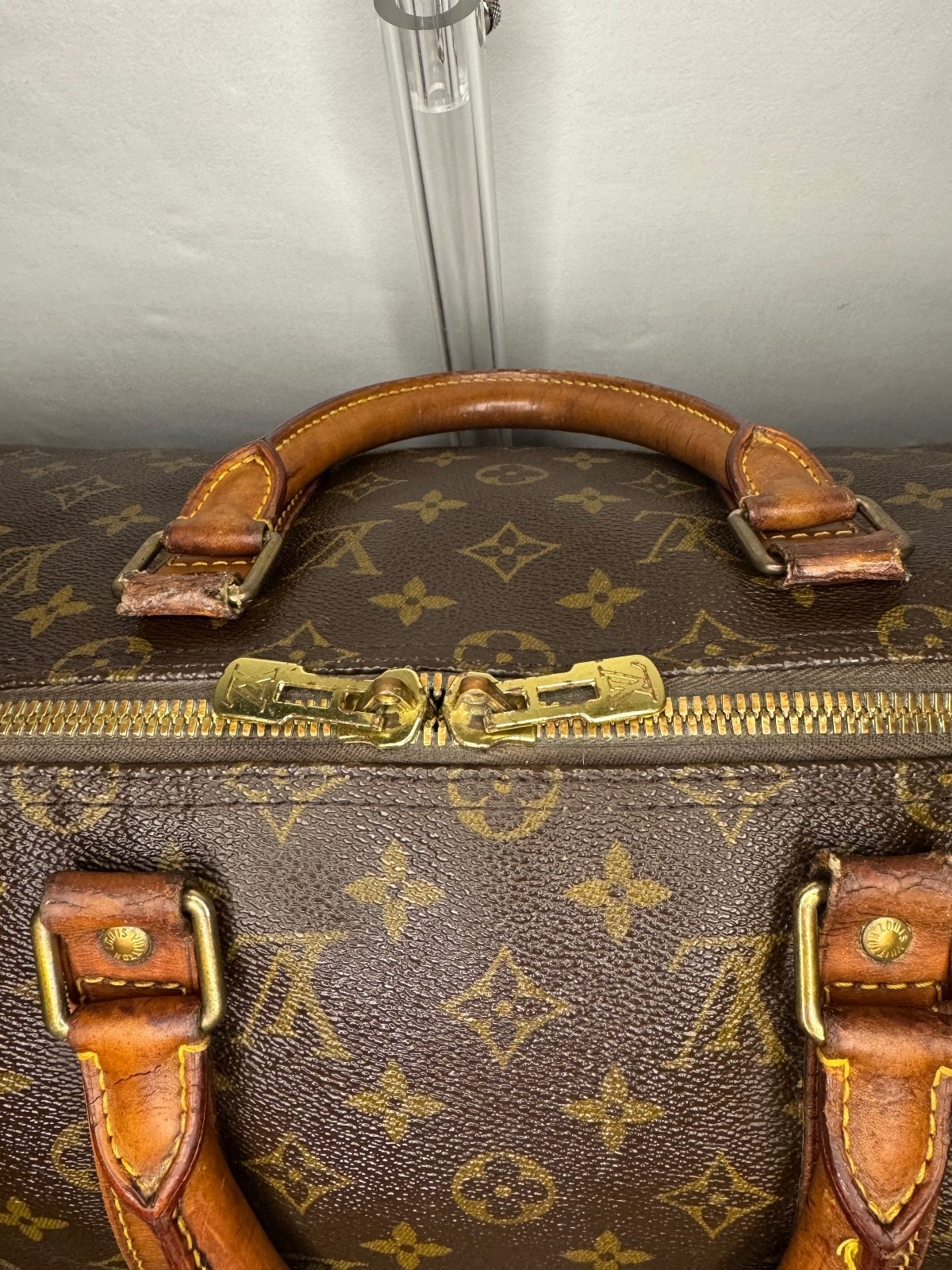 Louis Vuitton Keepall 45 Monogram Canvas Vintage Travel Bag Lock Tag Authentic
