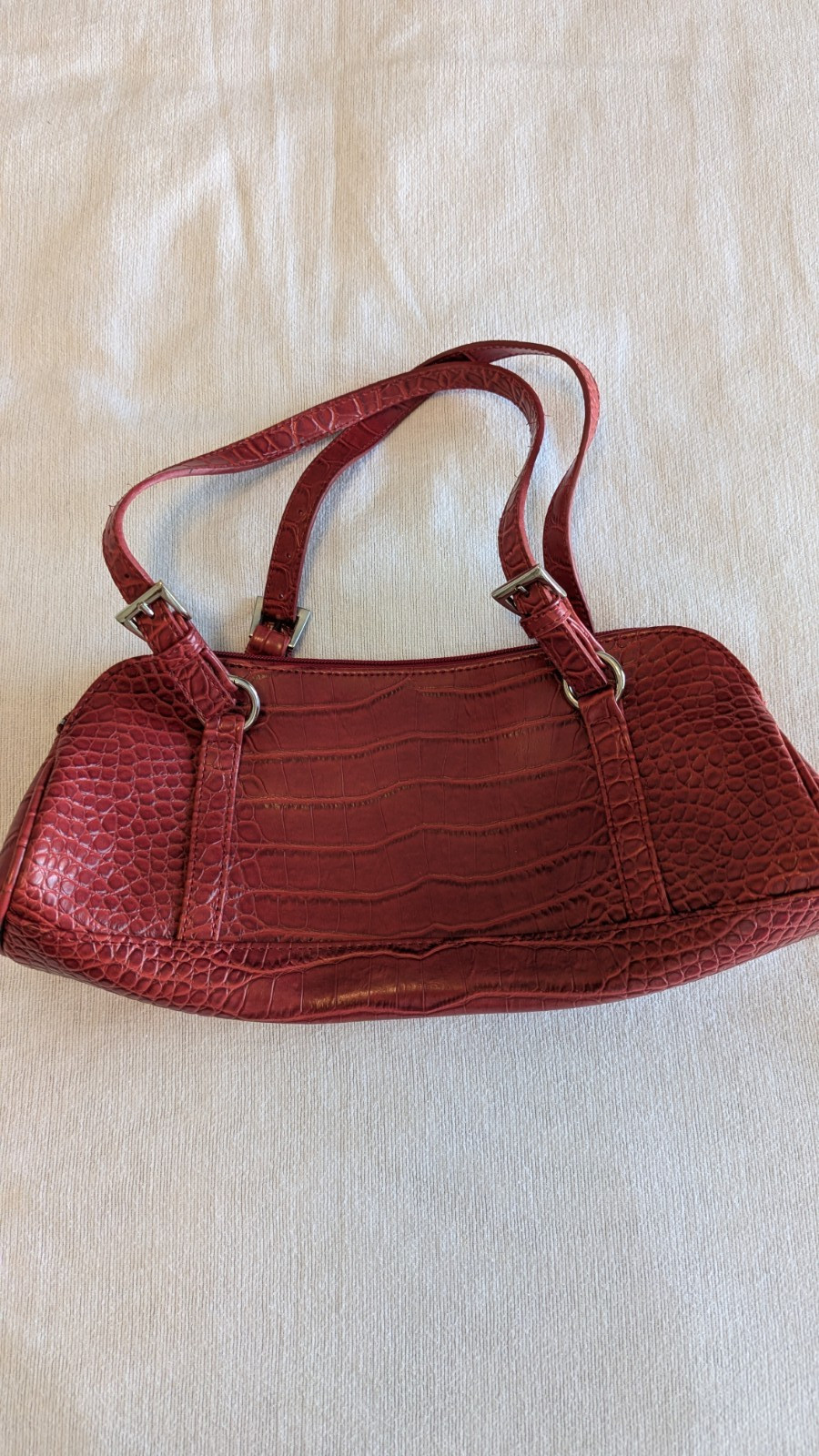 Vtg Bisou Bisou Red Croc Embossed Purse