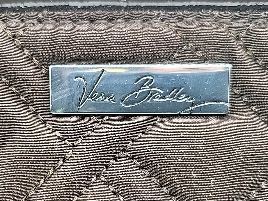 Vera Bradley Trimmed Trapeze Crossbody Quilted Purse Brown