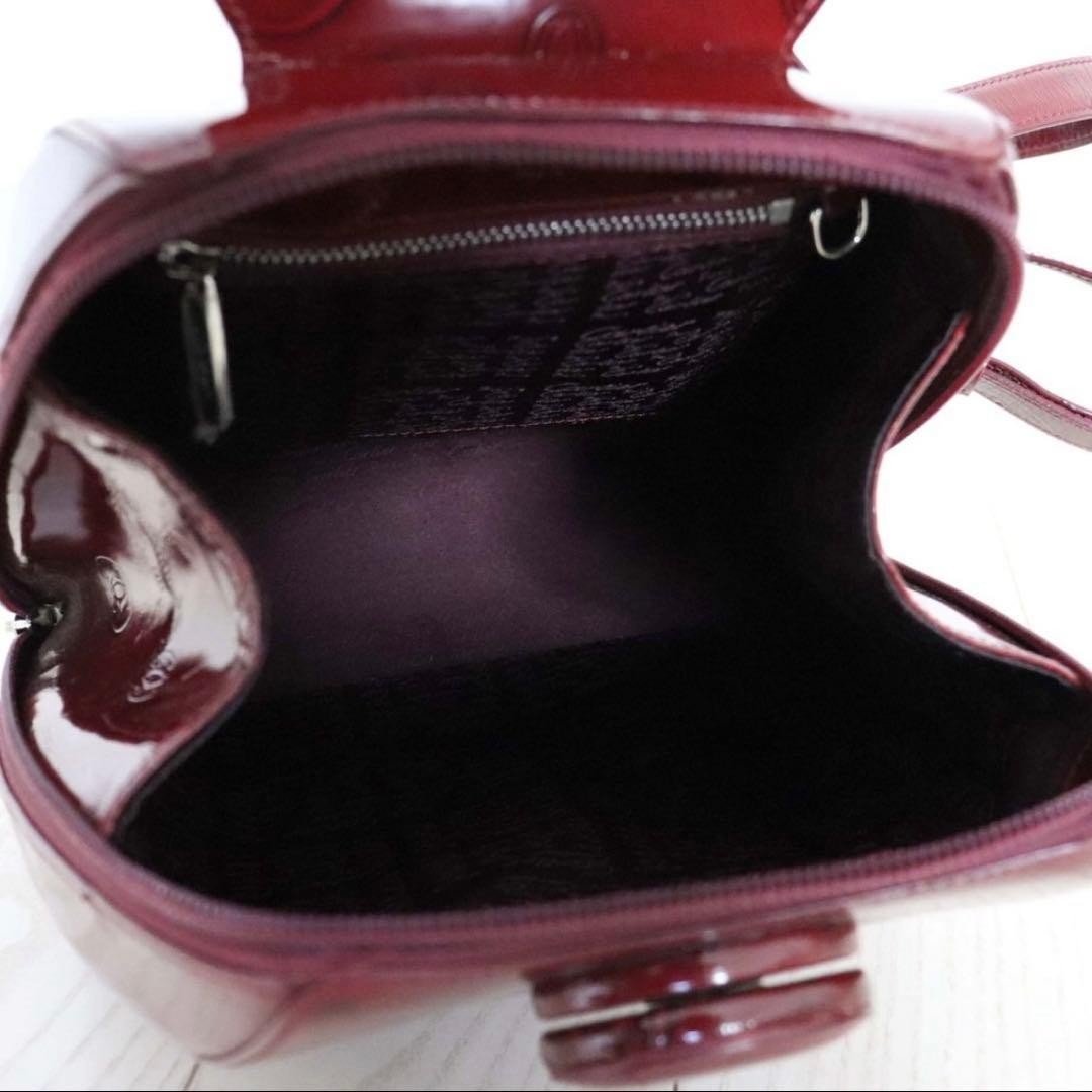 Cartier Backpack Patent Leather Bordeaux Turnlock Happy Birthday from Japan