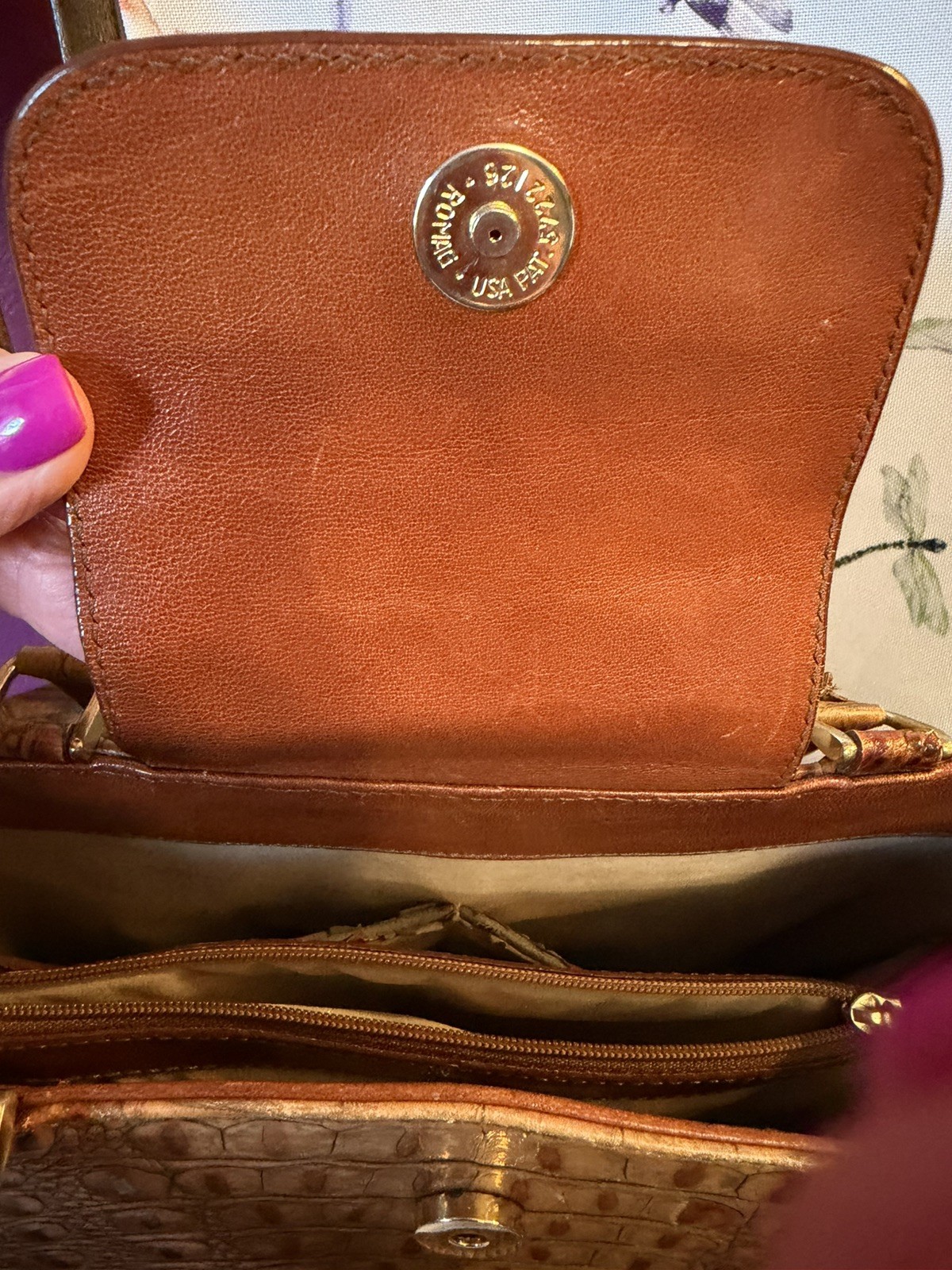 Brahmin Pecan Crocodile Embossed Leather Purse AND Matching Wallet ~Both Perfect