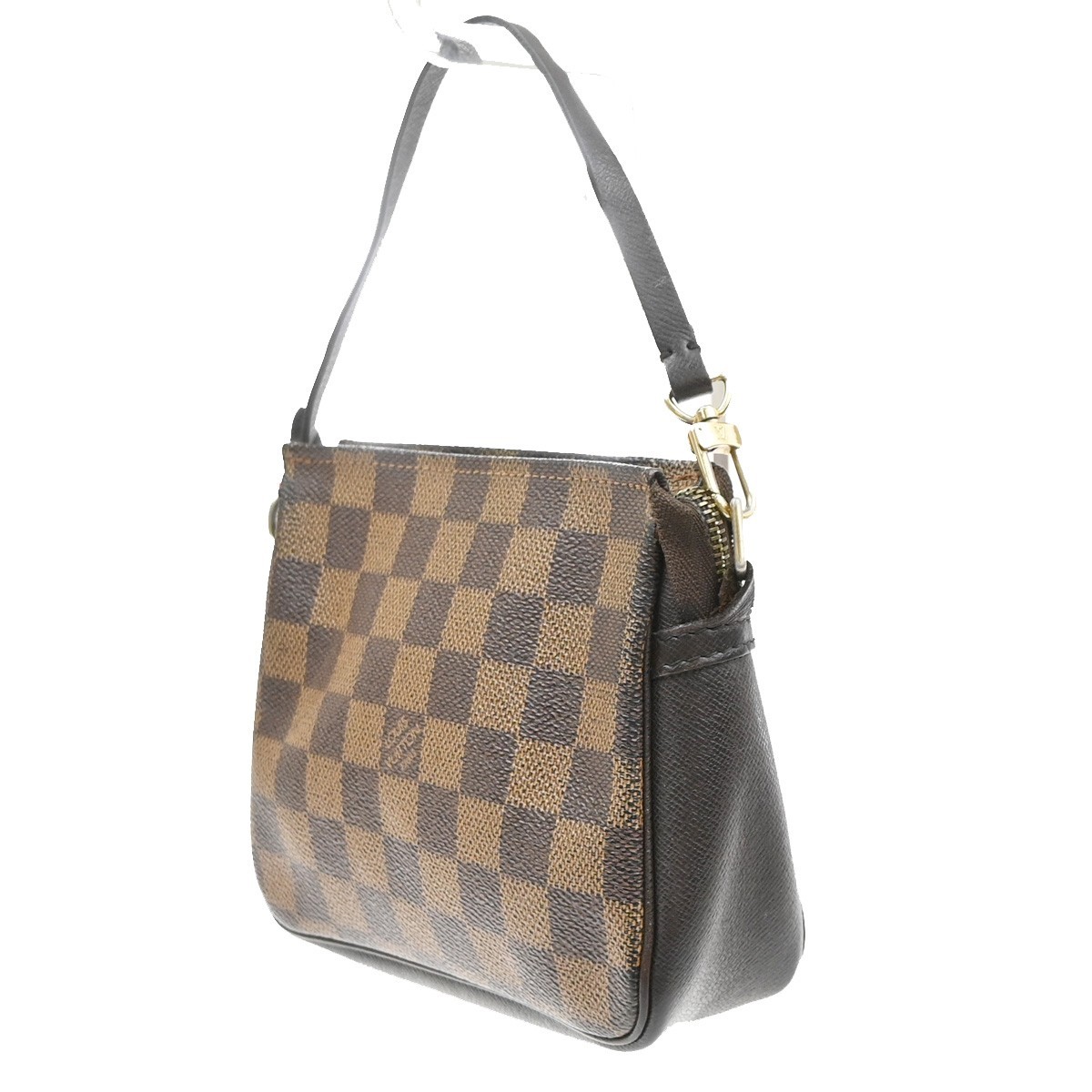 LOUIS VUITTON Trousse Makeup Hand Bag Damier Ebene Leather Brown N51982 83SA070