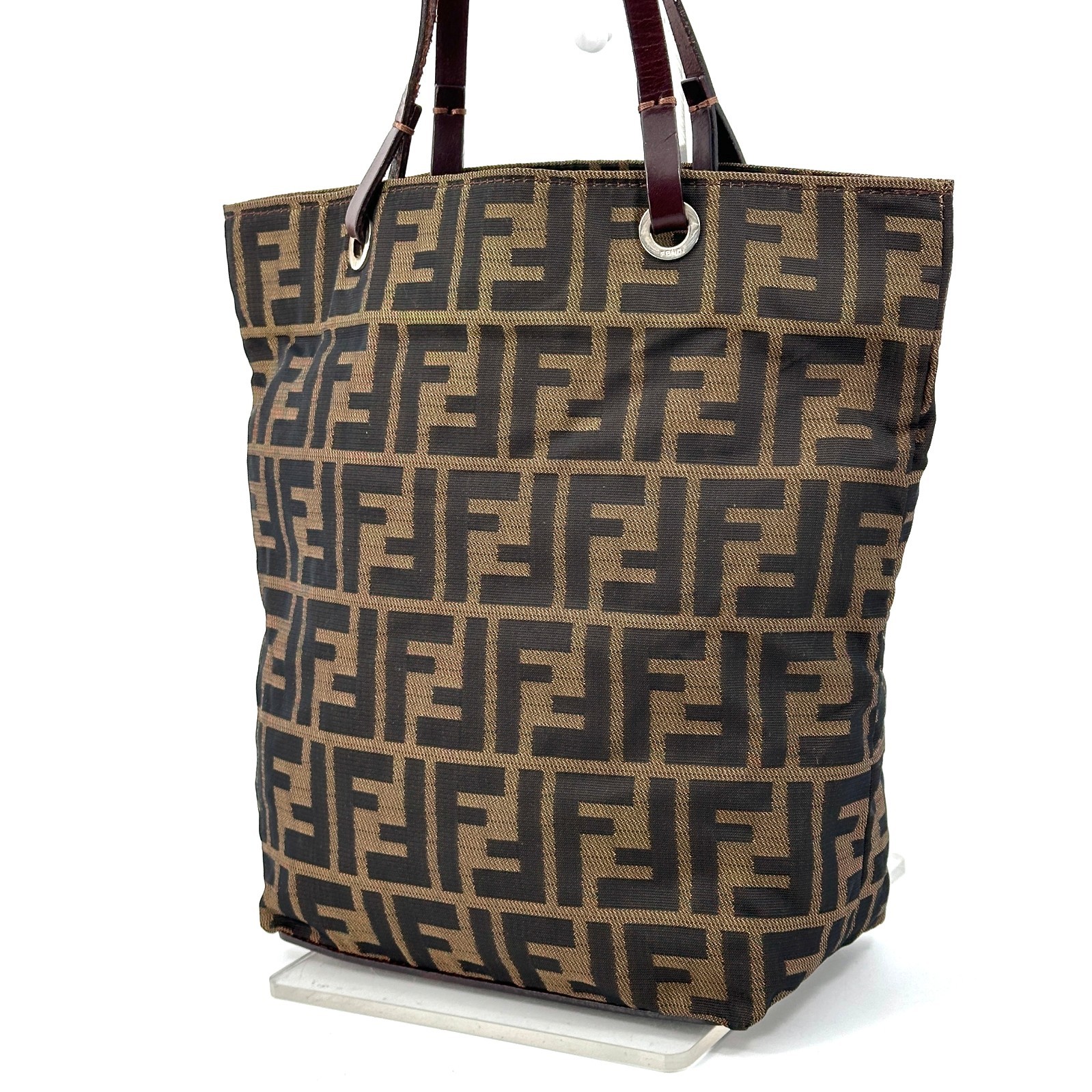 Fendi Zucca Tote Bag Brown Authentic