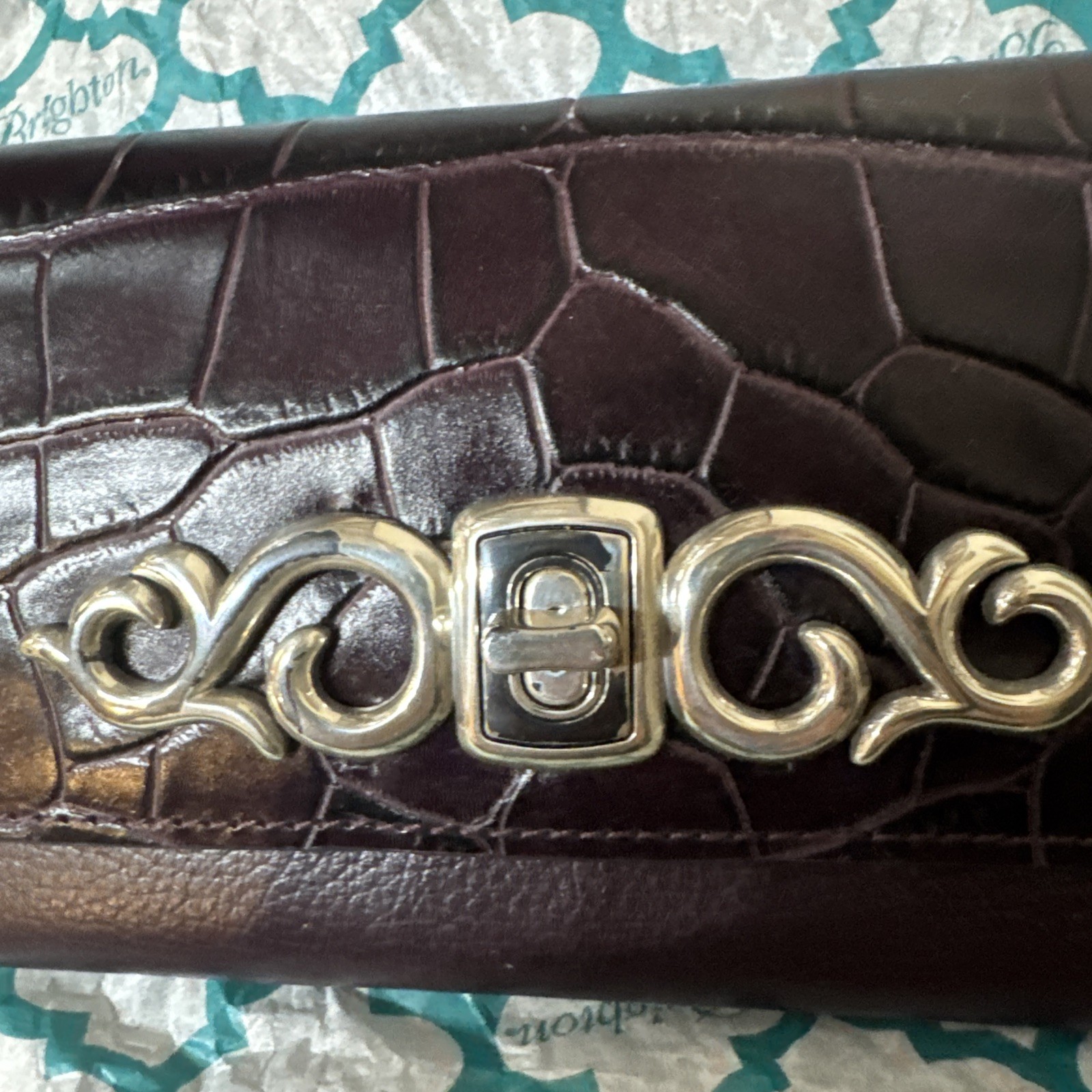 with tags Brighton Carlotta Long Wallet Slim Purse Deep Purple Choco G2U