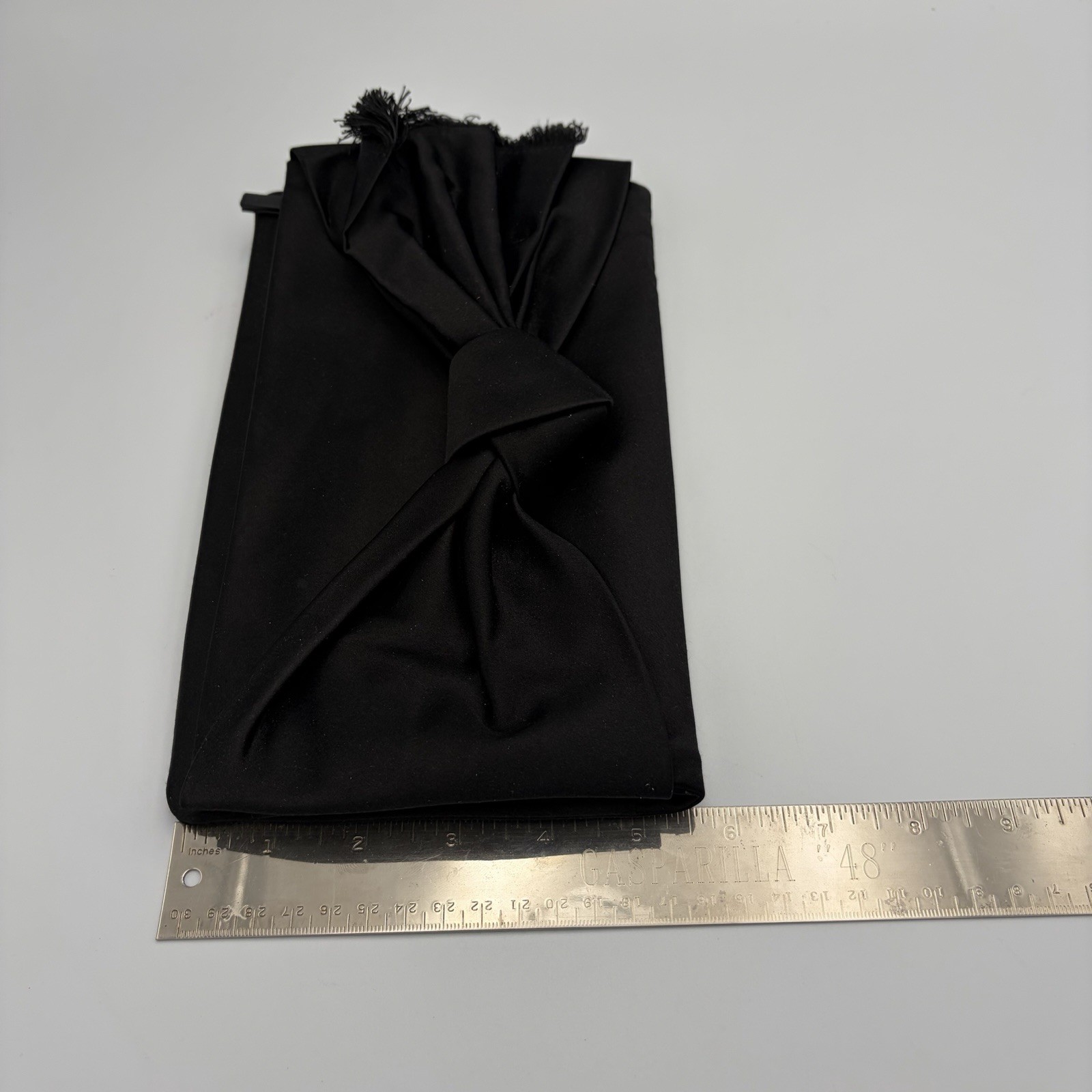 Tory Birch Eleanor Satin Bow Black Clutch Minimalist Luxury Handbag Elegant