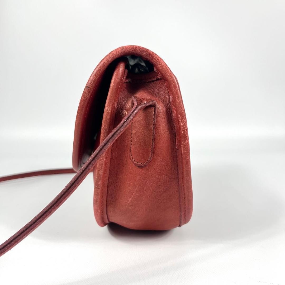 Old COACH Vintage Leather Saddle Bag Red