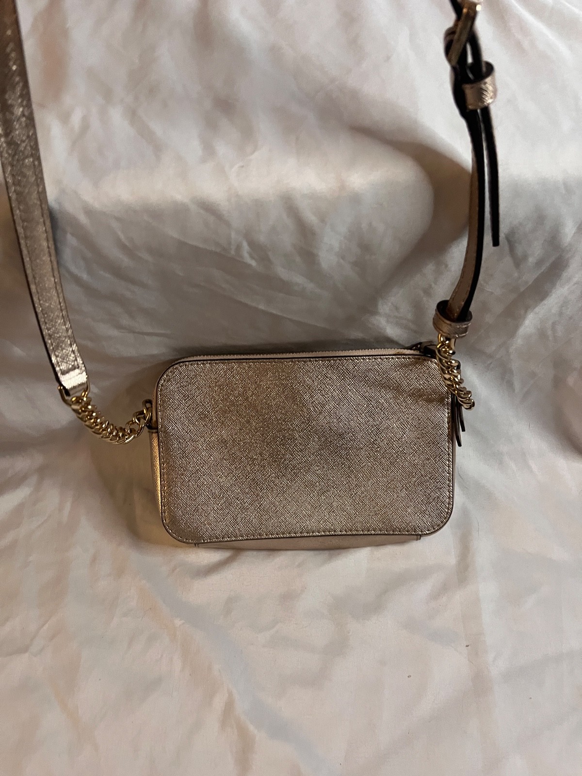 Kate Spade USED Gold Shimmer Crossbody Small Purse – Good Condition