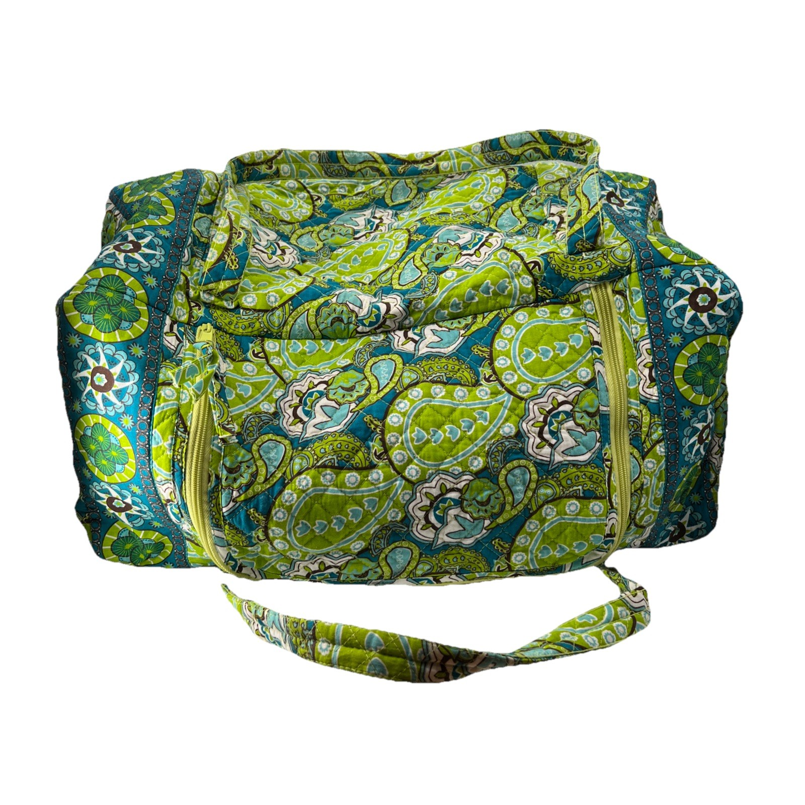 Vera Bradley Tinsley Blake Blue/Green Peacock Paisley Print Lg Duffel Bag