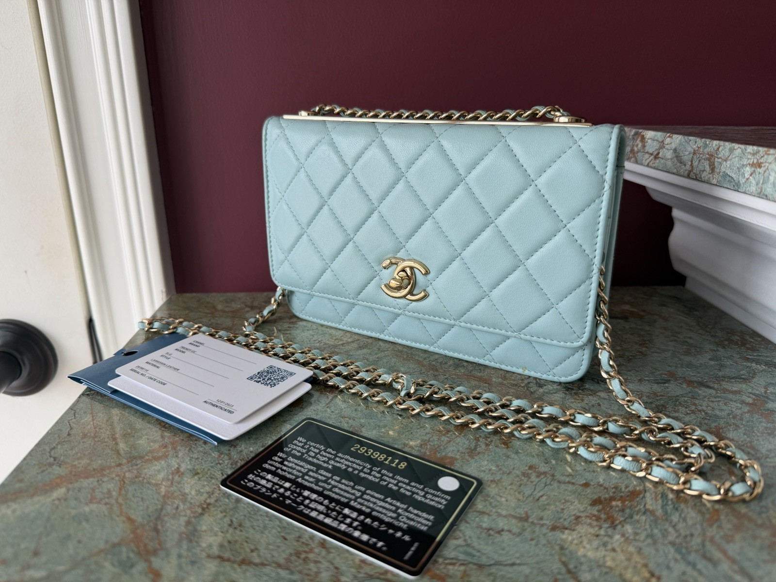 Chanel WOC light blue Lamb skin Trendy CC Lock Crossbody Or Shoulder Wear