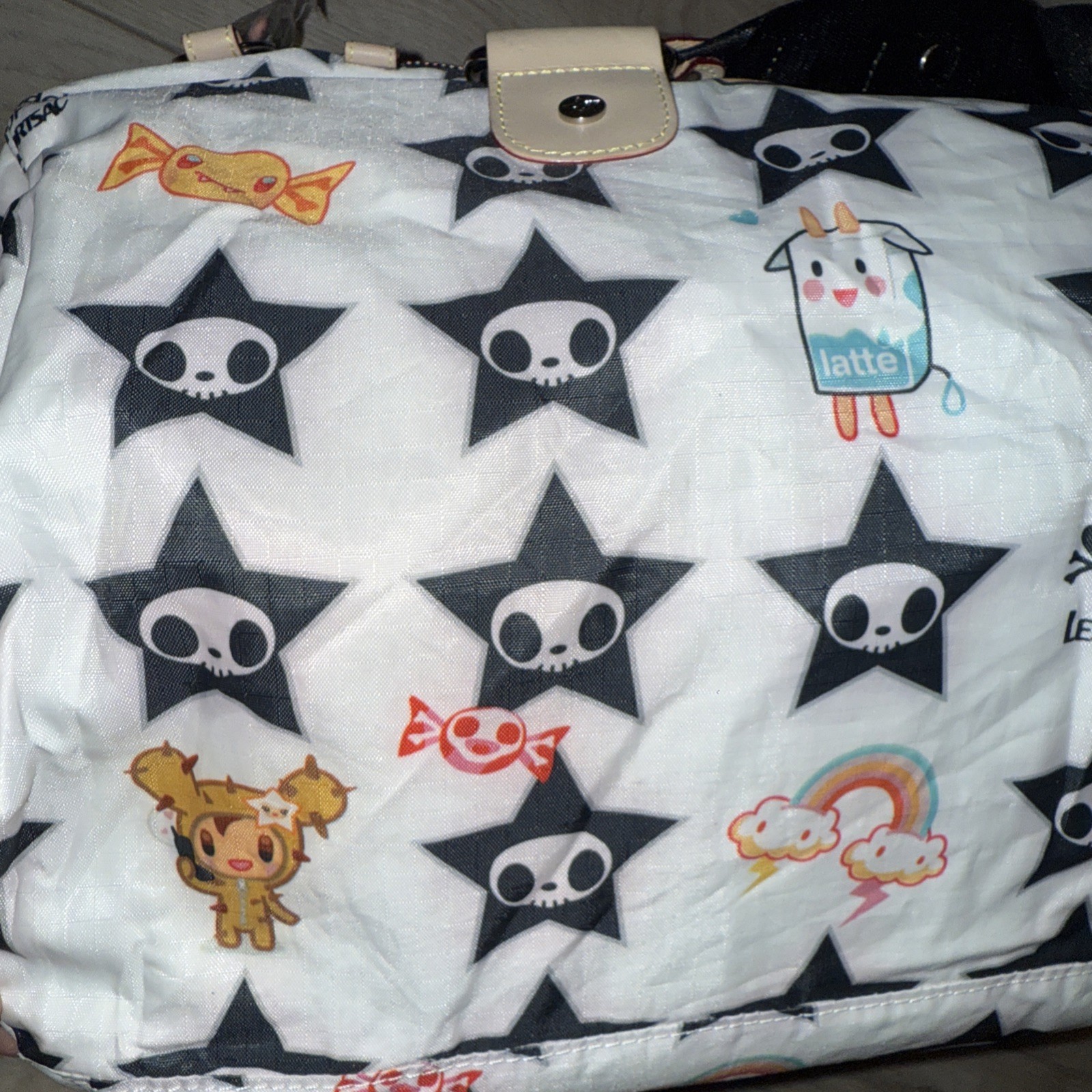 Tokidoki NWT LeSportsac Adios Shoulder Gym Bag Simone Legno Key Chain Charm Rare