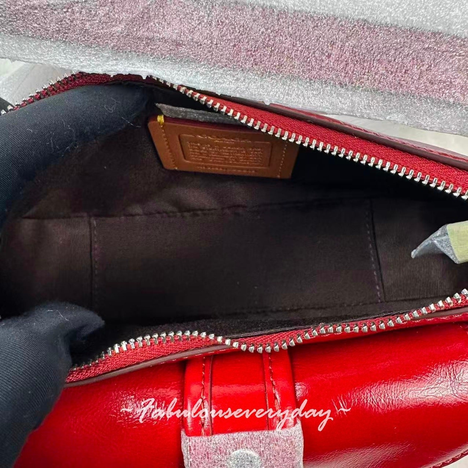 Coach Ashton Mini Shoulder Bag Crossbody Leather CDB19 Silver/Dark Cardinal NWT